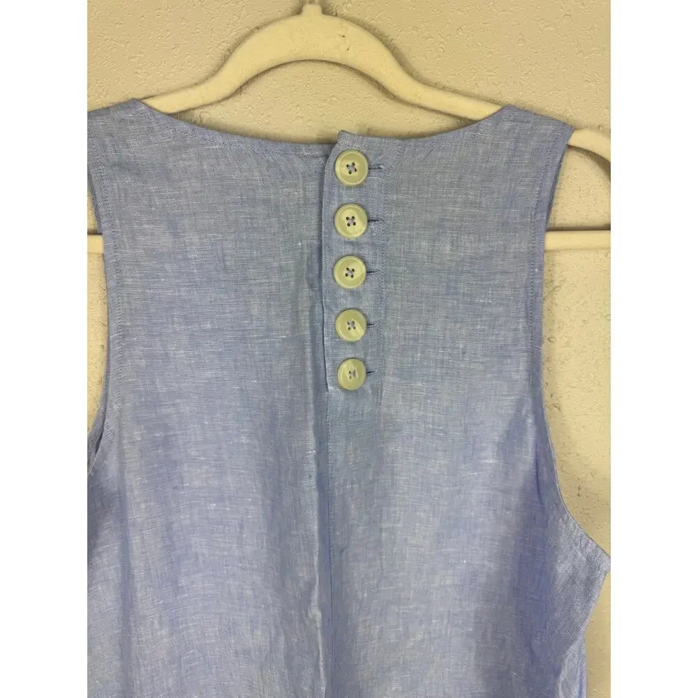 J. Crew Maxine Button-back dress 100% Linen Womens Size Small/Medium